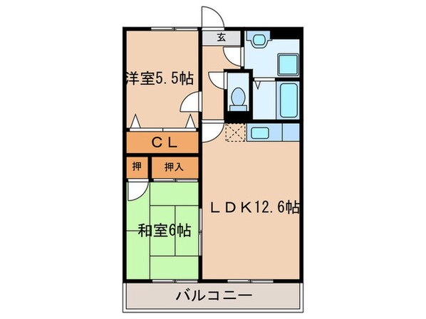 GREEN HILLS津福の物件間取画像